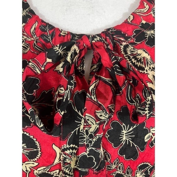 Masai Copenhagen Dress Small Medium Red Blue Floral Lagenlook Wedding Church - Picture 4 of 13